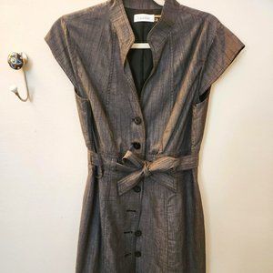 Calvin Klein Button Down Belted Sheath Dress - tag is Size 10 but fits like an 8